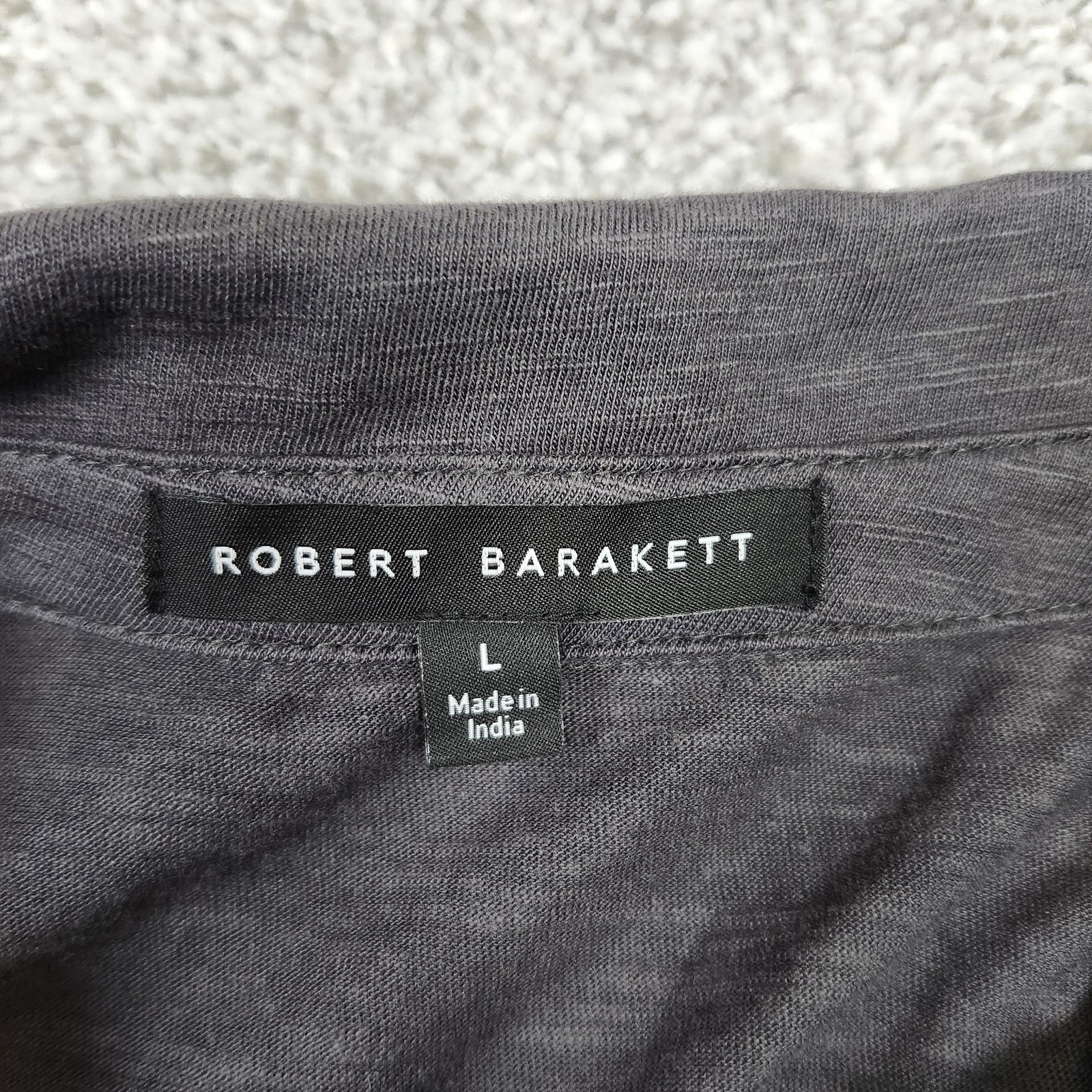 Robert Barakett Polo Shirt Mens Large Gray Foster Ss Cotton Modal Jersey Casual — image 3 of 8